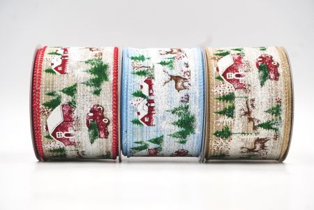 Christmas House & Animal Designs Wired Ribbon